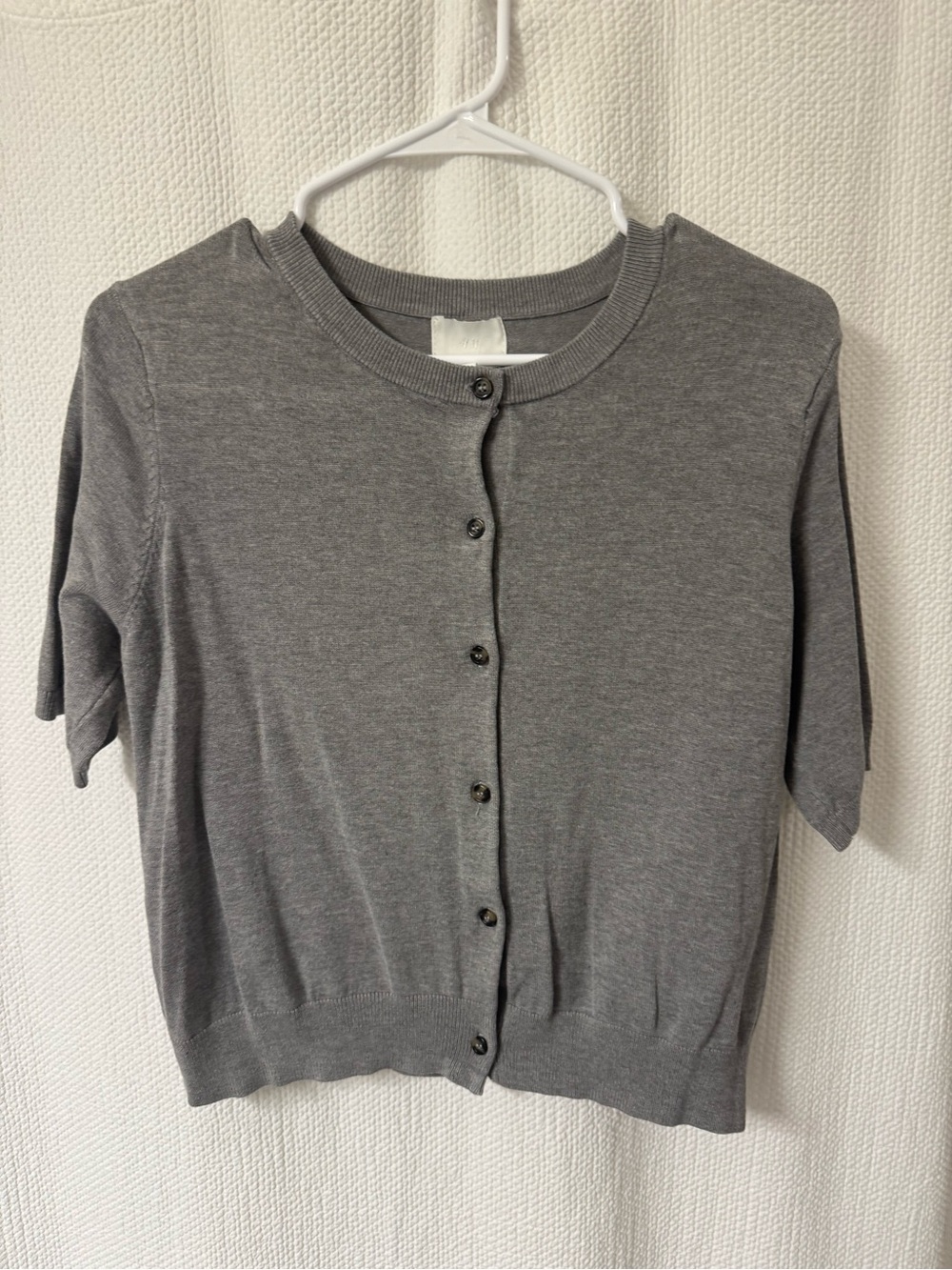 H&M Gray Crewneck Button Cardigan